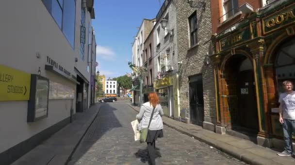 Una Mujer Caminando Por Una Calle — Vídeos de Stock