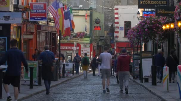 Gente Caminando Por Centro Dublín — Vídeos de Stock