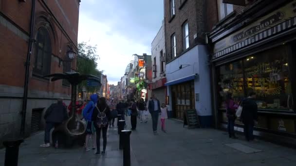 Bulutlu Bir Günde Işlek Yaya Caddesi — Stok video