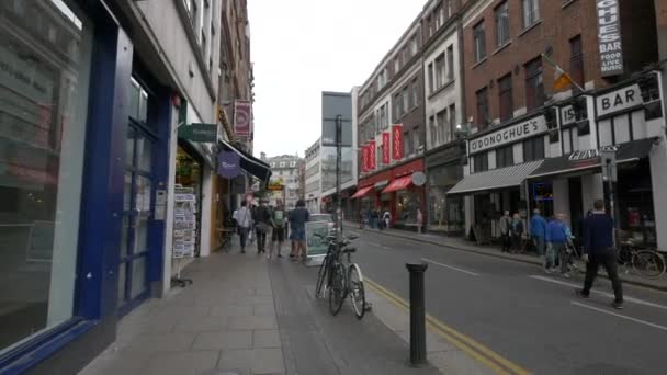 Butiker Och Restauranger Centrum Dublin — Stockvideo