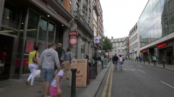 Trottoaren Och Butiker Gata Dublin — Stockvideo