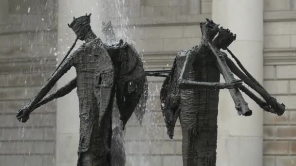 都柏林的四个天使之泉 — 图库视频影像