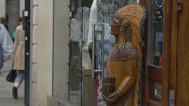 Native American Sculpture Street — ストック動画