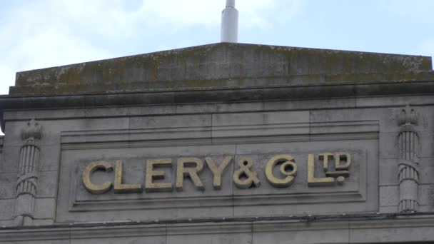 Znak Sklepu Clery Dublinie — Wideo stockowe