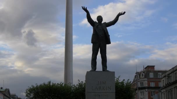 Statua Jim Larkin Dublino — Video Stock