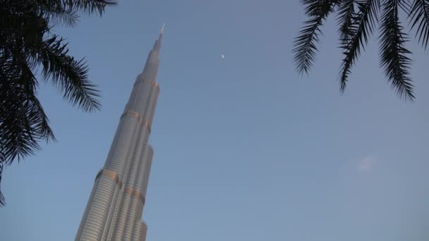 Burj Khalifa Visto Noite — Vídeo de Stock