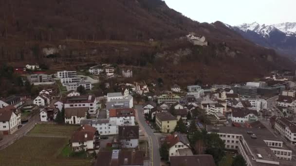 Vaduz冬季空中景观 — 图库视频影像