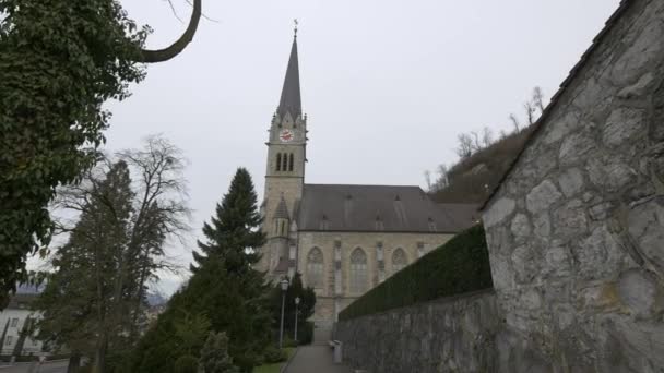 Antigua Catedral Vaduz — Vídeo de stock