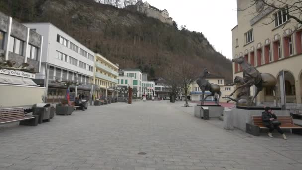 Praça Principal Vaduz Liechtenstein — Vídeo de Stock