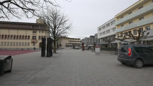 Plaza Principal Calle Pavimentada Vaduz — Vídeo de stock