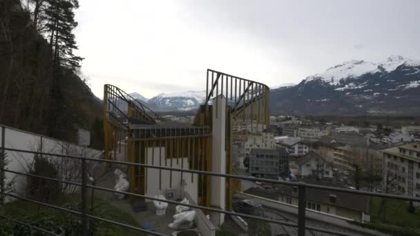 Byggnad Med Ricardo Porro Design Vaduz — Stockvideo