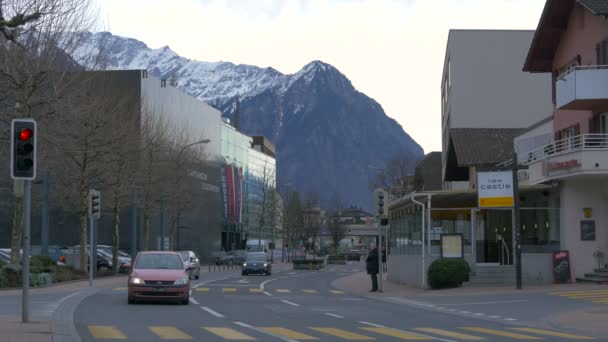 Vista Rua Vaduz Liechtenstein — Vídeo de Stock