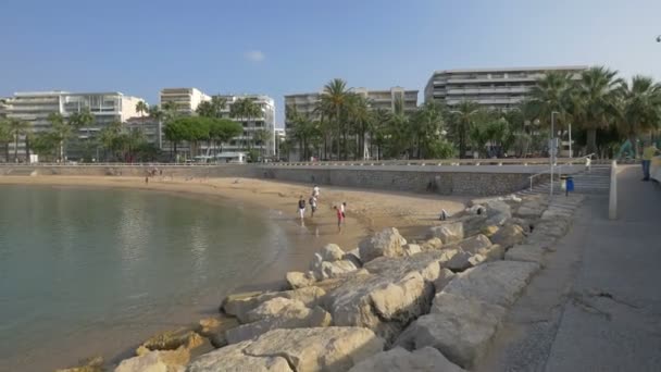 Stranden Vid Havet Cannes — Stockvideo