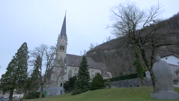 Catedral San Florín Vaduz — Vídeo de stock