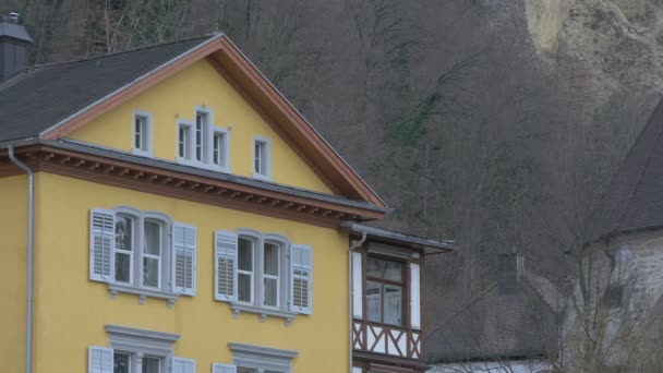 Yellow House Top Vaduz — Vídeos de Stock