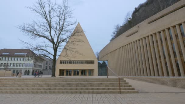 Het Parlementsgebouw Vaduz — Stockvideo