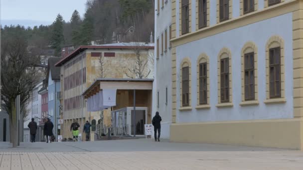 Vaduz街上的行人 — 图库视频影像