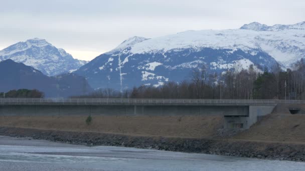Road Bridge River Vaduz — 비디오
