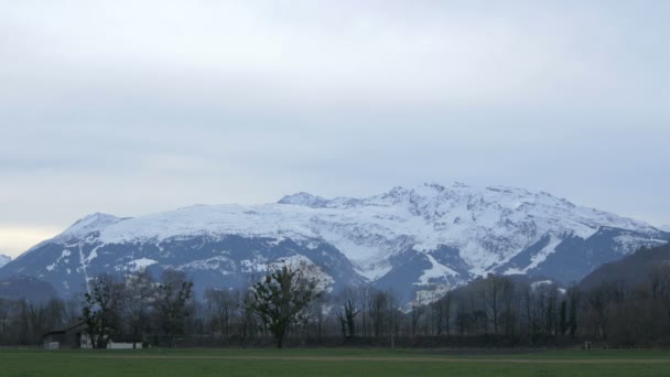 Śnieg Alpach Szczyty Vaduz — Wideo stockowe