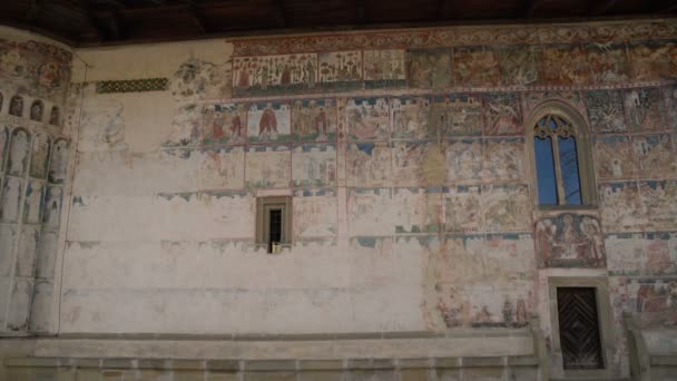 Stare Malowidła Klasztorze Woronetów — Wideo stockowe