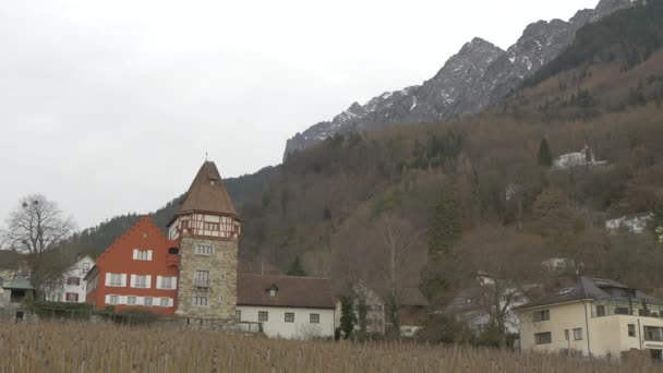 Casa Vermelha Vaduz — Vídeo de Stock