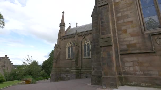 Paredes Pedra Antigas Uma Catedral — Vídeo de Stock