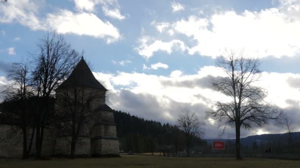 Das Sucevita Kloster Von Außen Gesehen — Stockvideo