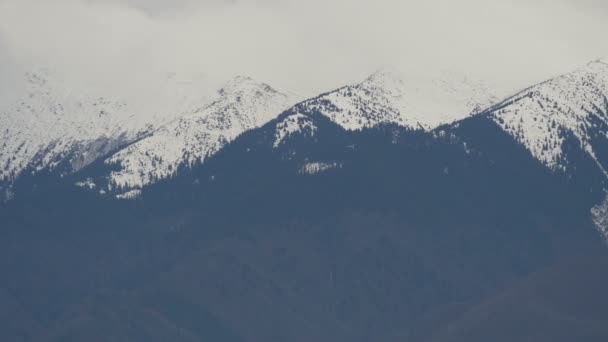 Montanhas Nevadas Dia Nublado — Vídeo de Stock