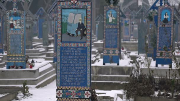 Merry Mezarlığı Nda Boyanmış Mezar Taşı — Stok video