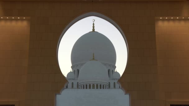 Sjeik Zayed Koepel Van Grote Moskee Abu Dhabi — Stockvideo