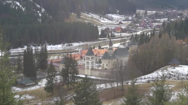 Het Putna Klooster Zijn Omgeving — Stockvideo