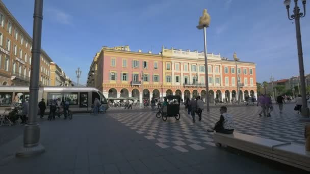 Vita Cittadina Piazza Massena Nizza — Video Stock