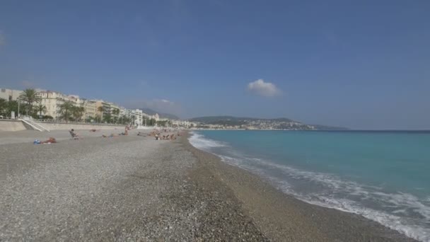 Människor Strand Vid Havet — Stockvideo