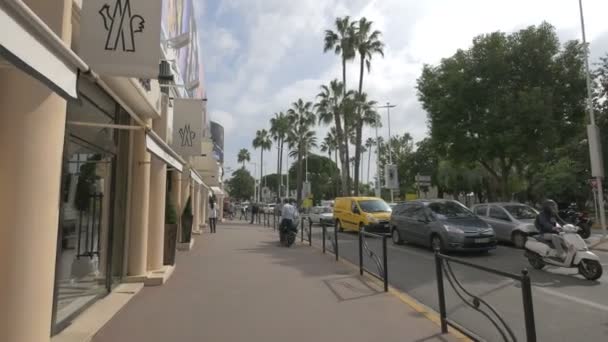 Tiendas Marcas Boulevard Croisette — Vídeo de stock