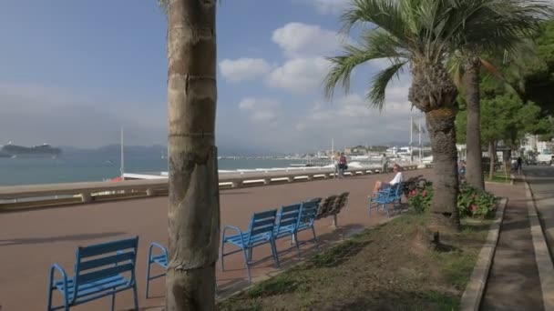 Robienie Zdjęć Spacer Promenadzie Croisette — Wideo stockowe