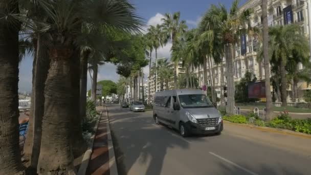 Boulevard Croisette Cannes — Stockvideo