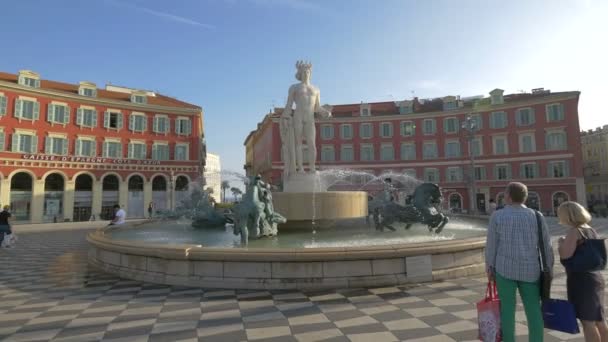 Nap Szökőkút Massena Square Nice — Stock videók