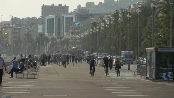 Personnes Sur Boulevard Croisette Front Mer — Video