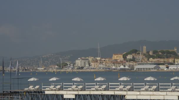 White Pontoon Cannes — Stock Video