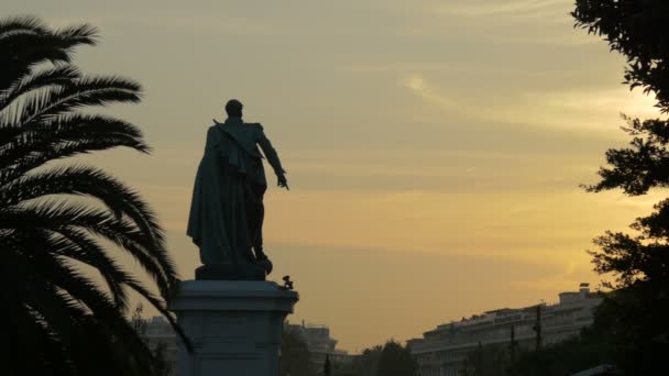 Άγαλμα Του Andre Massena Στη Νίκαια — Αρχείο Βίντεο