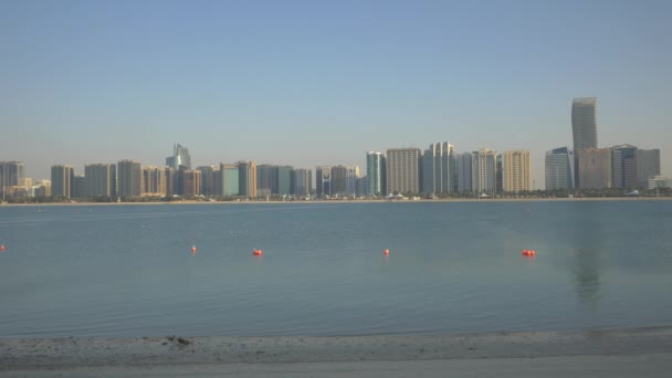 Abu Dhabi Seen Breakwater Beach Afternoon — Stockvideo
