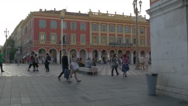 Persone Piazza Massena Nizza — Video Stock