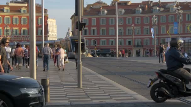 Stadsliv Ett Torg — Stockvideo