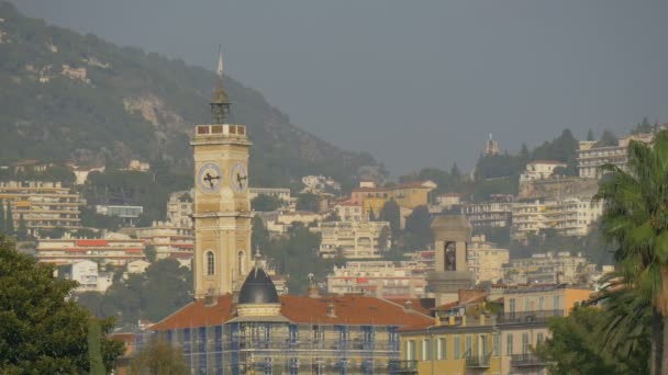 Una Torre Reloj Niza — Vídeos de Stock