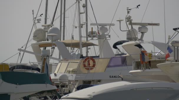 Yachts Radar Antennas Port — Stock Video