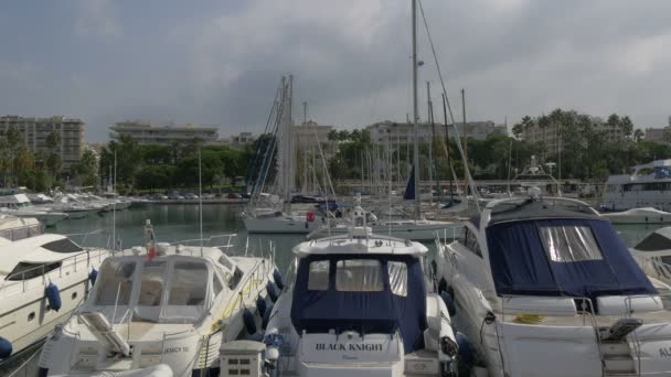 Iates Ancorados Port Pierre Canto — Vídeo de Stock