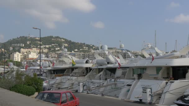 Αγκυροβολημένα Σκάφη Στις Κάννες — Αρχείο Βίντεο