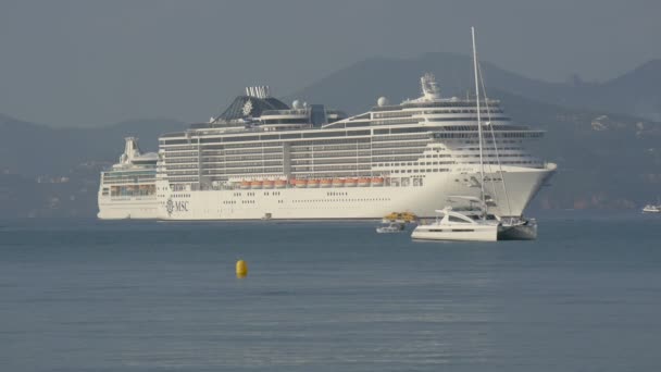 Navio Cruzeiro Outros Barcos — Vídeo de Stock