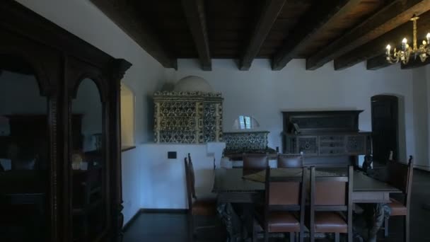 Das Wohnzimmer Der Burg Bran — Stockvideo