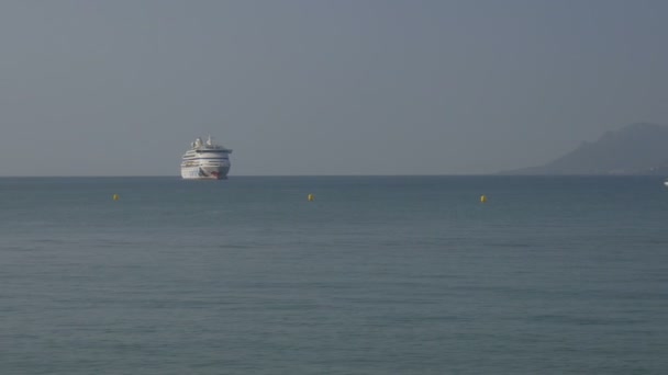 Pan Left Boats Ligurian Sea — Stock Video
